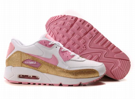 Nike Air Max Shoes Womens White/Golden/Pink Online